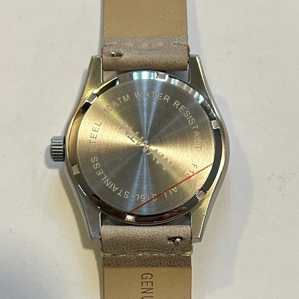 MVMT Watch With 39mm Black Face & Tan Leather Band